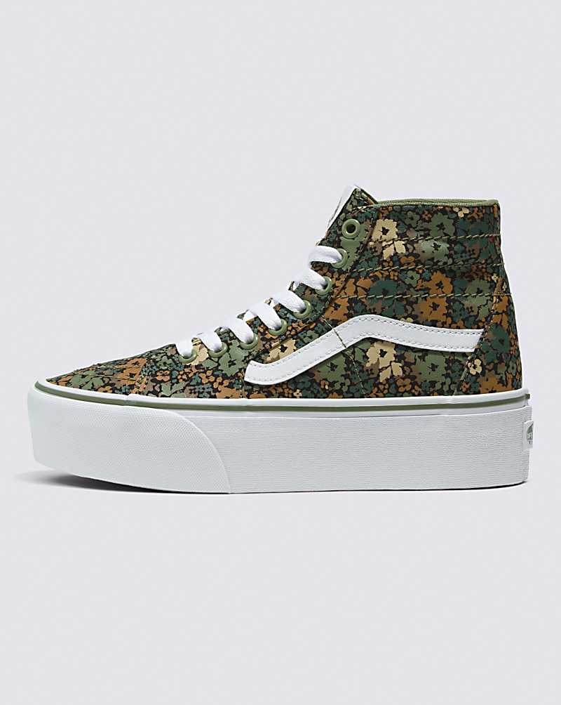 Vans SK8-Hi Tapered Stackform Shoe Women High Top Sneakers Camo / Green | YN1-3908