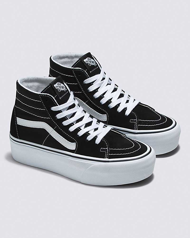 Vans SK8-Hi Tapered Stackform Shoe Women High Top Sneakers Black / White | ZW1-8480