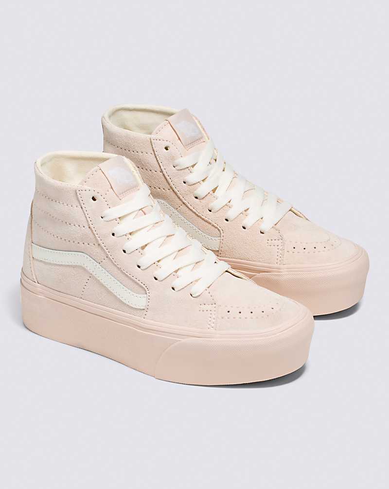 Vans SK8-Hi Tapered Stackform Suede Shoe Women High Top Sneakers Pink | NN1-0928