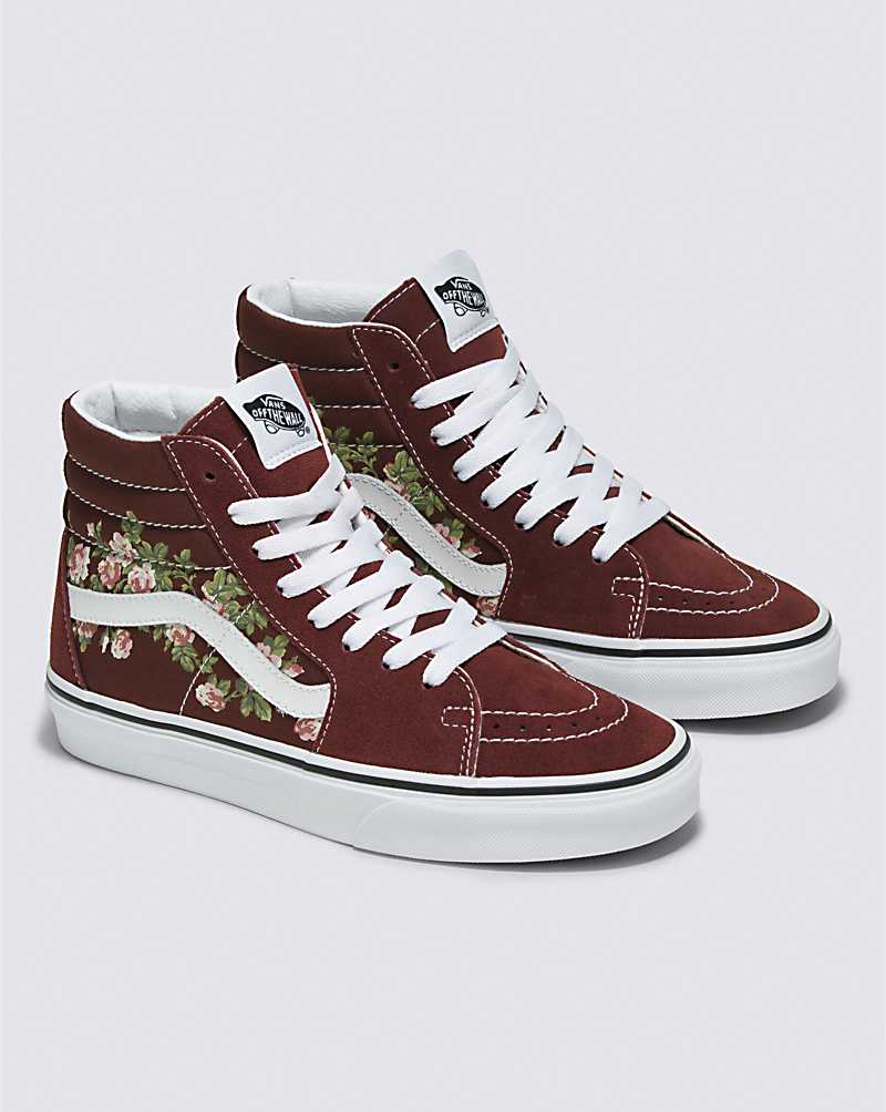 Vans SK8-Hi Wallflower Floral Shoe Women High Top Sneakers Chocolate | ZA1-9722