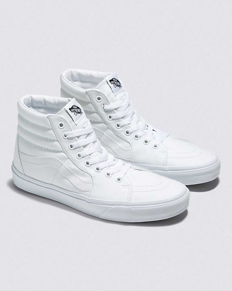 Vans SK8-Hi Wide Canvas Classics Shoe Women High Top Sneakers White | WP1-2758