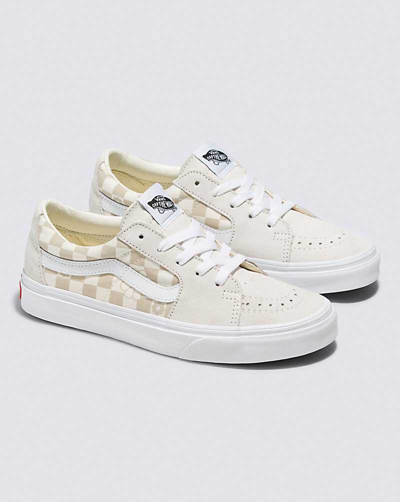 Vans SK8-Low Floral Check Shoe Women Sneakers White | WK1-1030