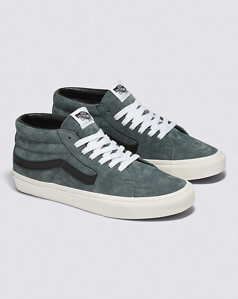 Vans SK8-Mid Pig Suede 2-Tone Shoe Men Sneakers Dark Grey | HZ1-0319