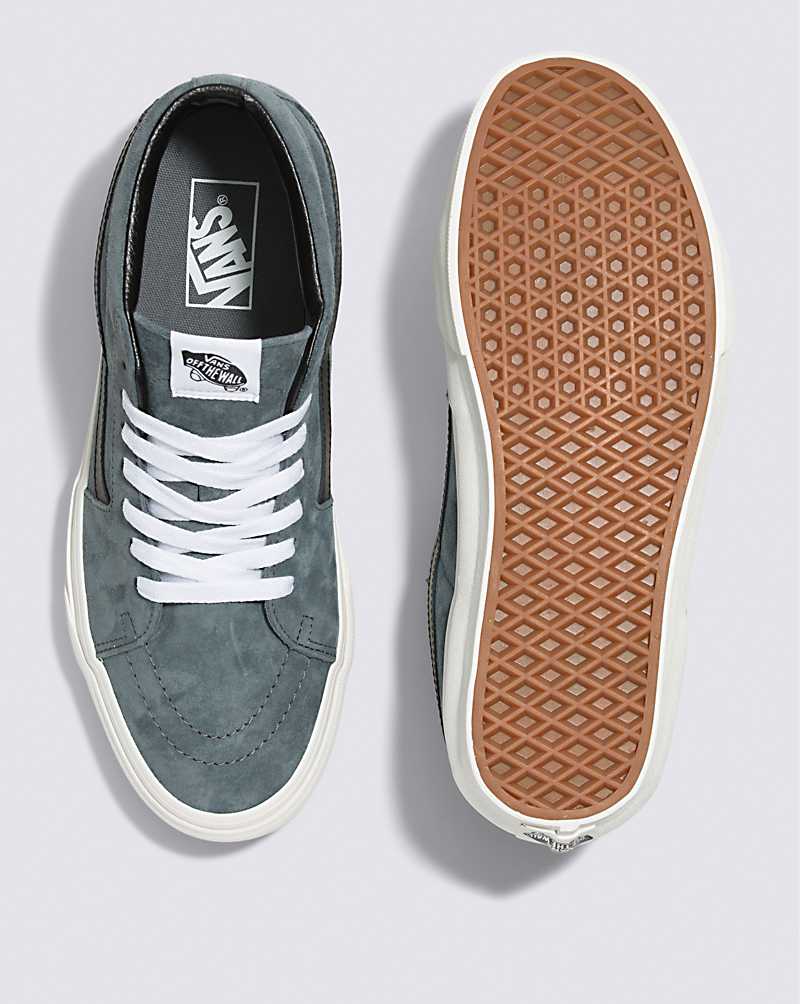 Vans SK8-Mid Pig Suede 2-Tone Shoe Men Sneakers Dark Grey | HZ1-0319