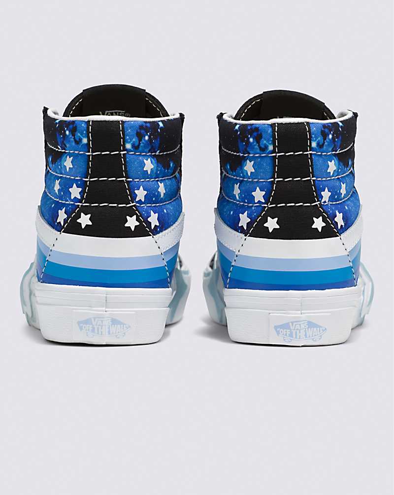 Vans Sk8-Hi Glow Rainbow Star Shoe Kids' High Top Sneakers Black / Blue | AG1-3548