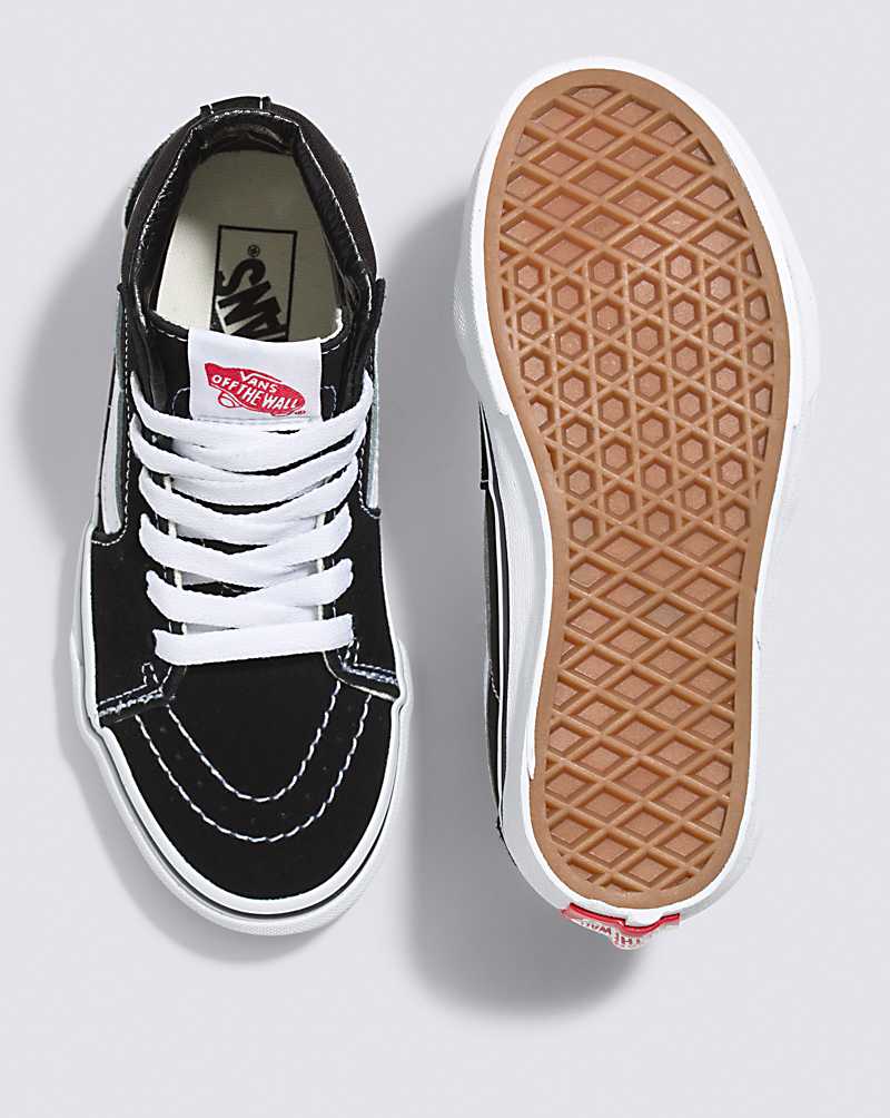 Vans Sk8-Hi Shoes Kids' High Top Sneakers Black / White | GD1-1239