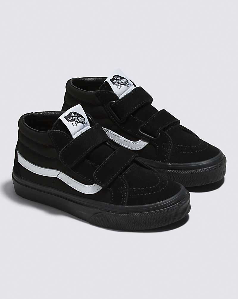 Vans Sk8-Mid Reissue V Canvas Suede Shoe Kids' High Top Sneakers Black / Black | OA1-5920