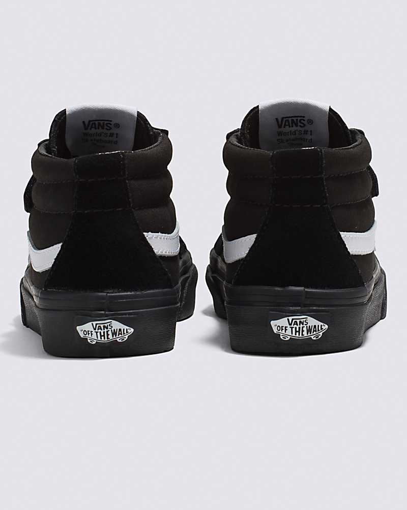 Vans Sk8-Mid Reissue V Canvas Suede Shoe Kids' High Top Sneakers Black / Black | OA1-5920