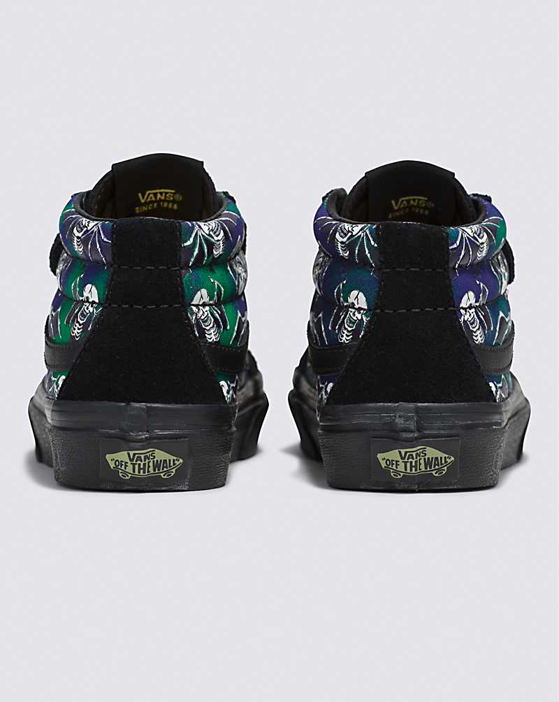 Vans Sk8-Mid Reissue V Glow Shoe Kids' High Top Sneakers Navy / Black / Multicolor | QY1-2319