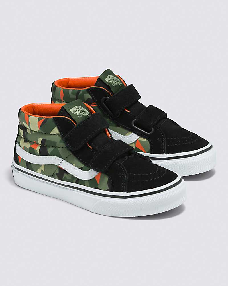 Vans Sk8-Mid Reissue V Shoe Kids' High Top Sneakers Camo Black / Multicolor | LA1-8871