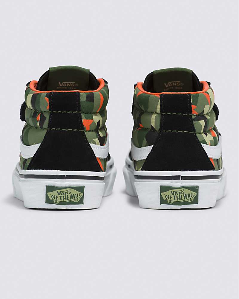 Vans Sk8-Mid Reissue V Shoe Kids' High Top Sneakers Camo Black / Multicolor | LA1-8871