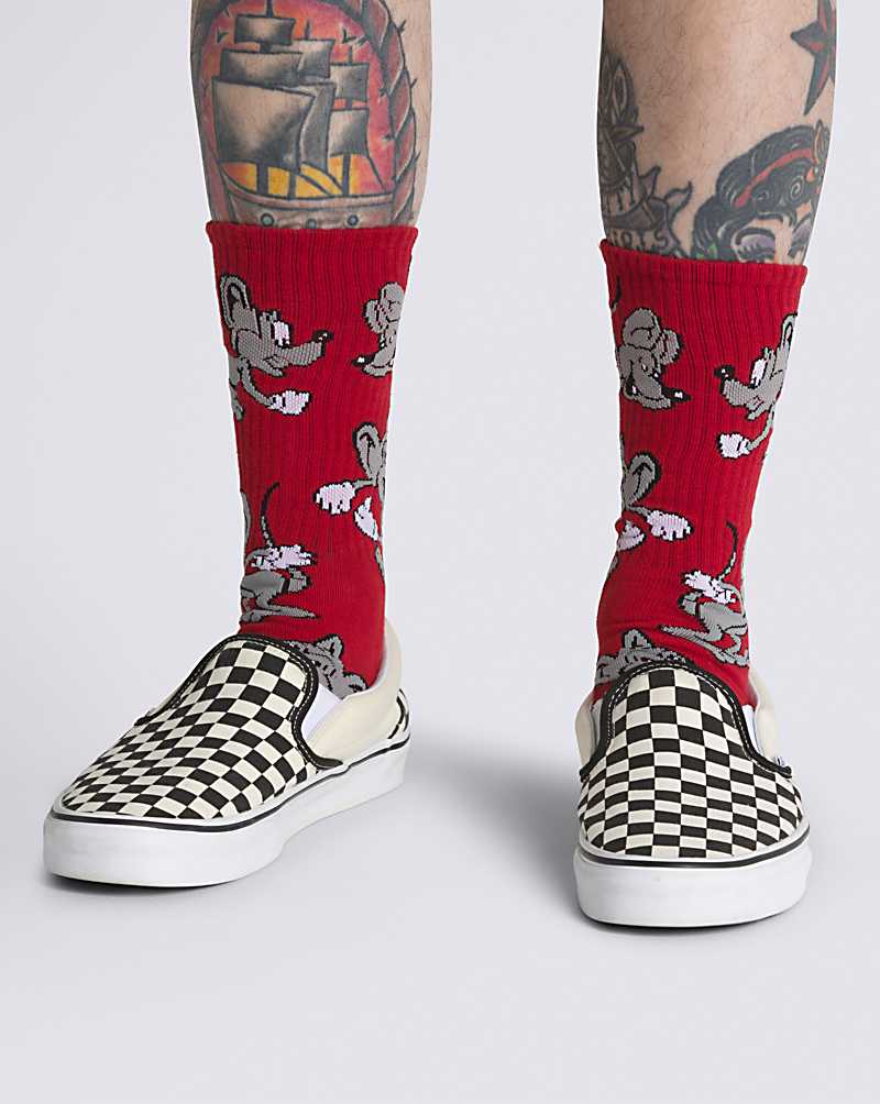 Vans Skate Classics Crew Men Socks Red | OX1-9703