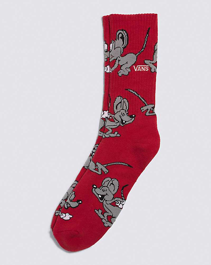 Vans Skate Classics Crew Men Socks Red | OX1-9703