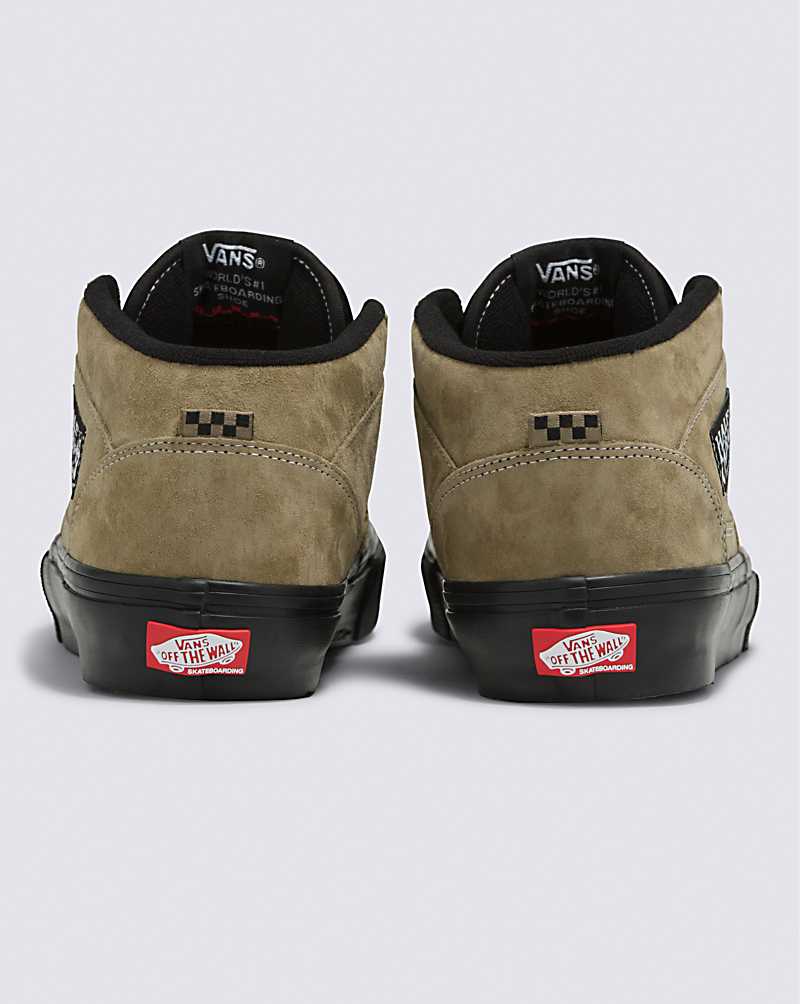 Vans Skate Half Cab Pig Suede Women Skate Shoes Olive / Black | IZ1-2504