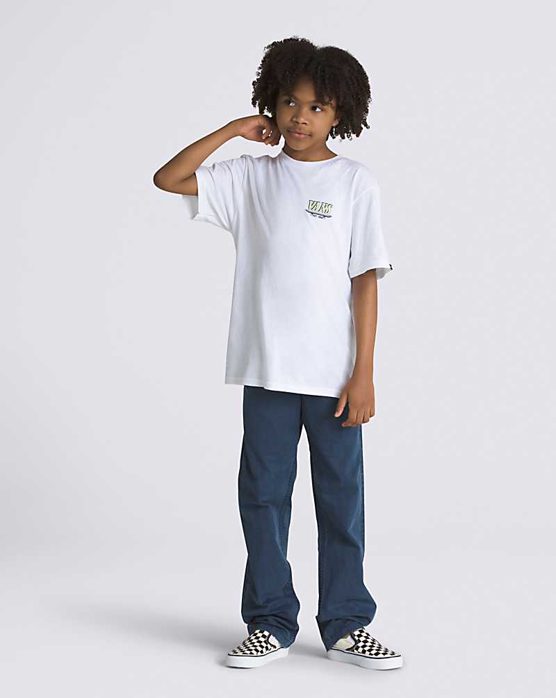 Vans Skate Mechanics Kids' T Shirts White | QQ1-7152