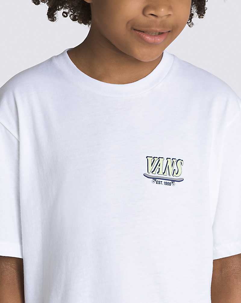 Vans Skate Mechanics Kids' T Shirts White | QQ1-7152