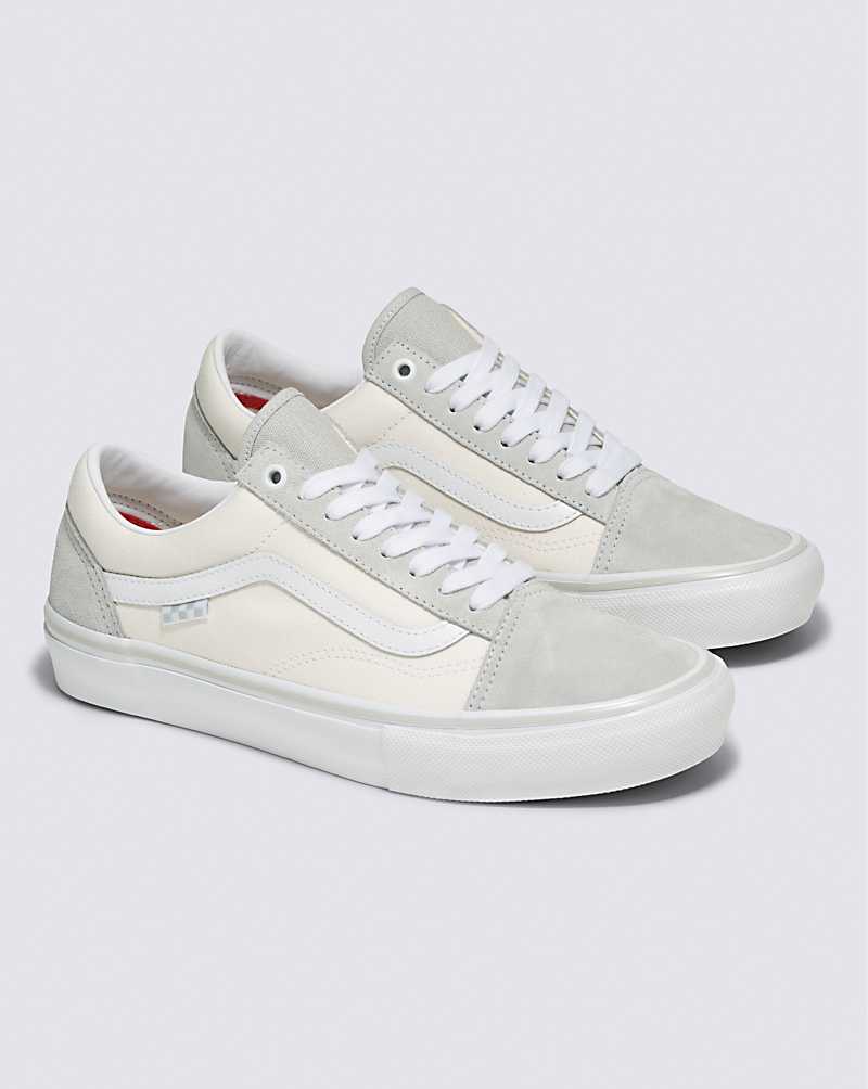 Vans Skate Old Skool Men Skate Shoes Light Grey / White | PW1-2029