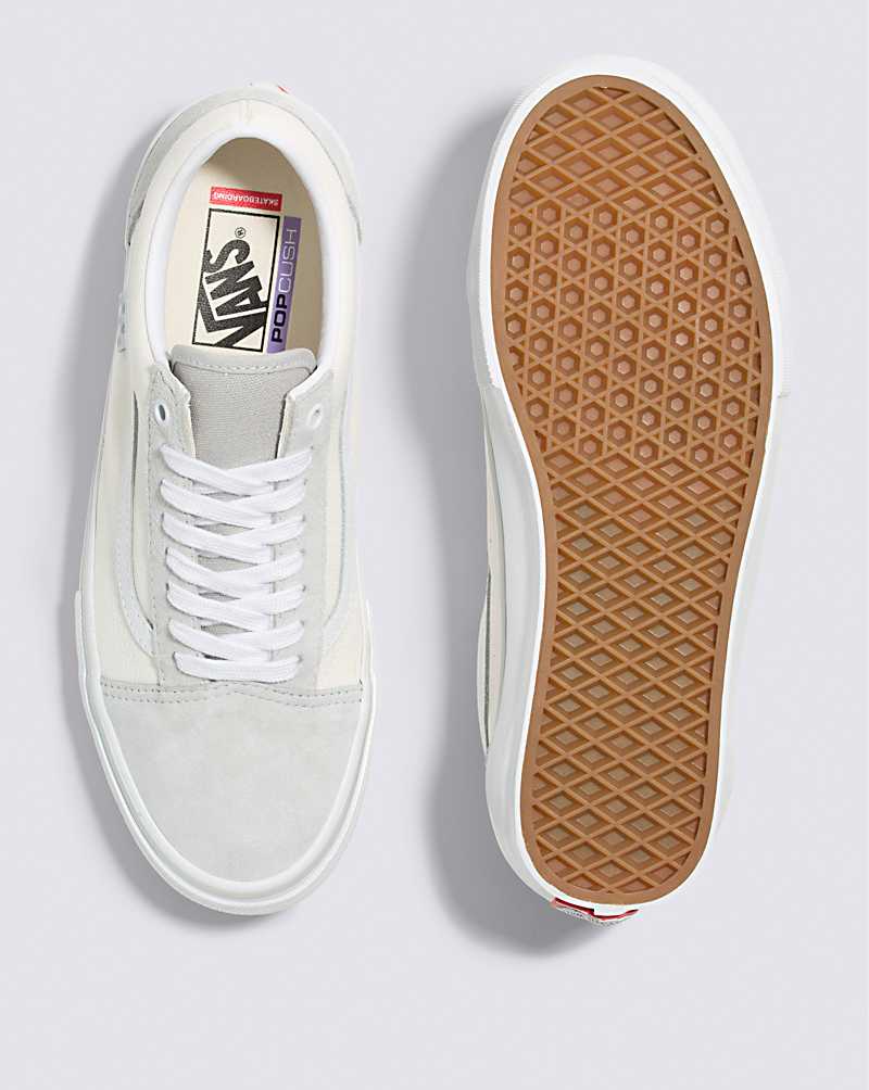 Vans Skate Old Skool Men Skate Shoes Light Grey / White | PW1-2029