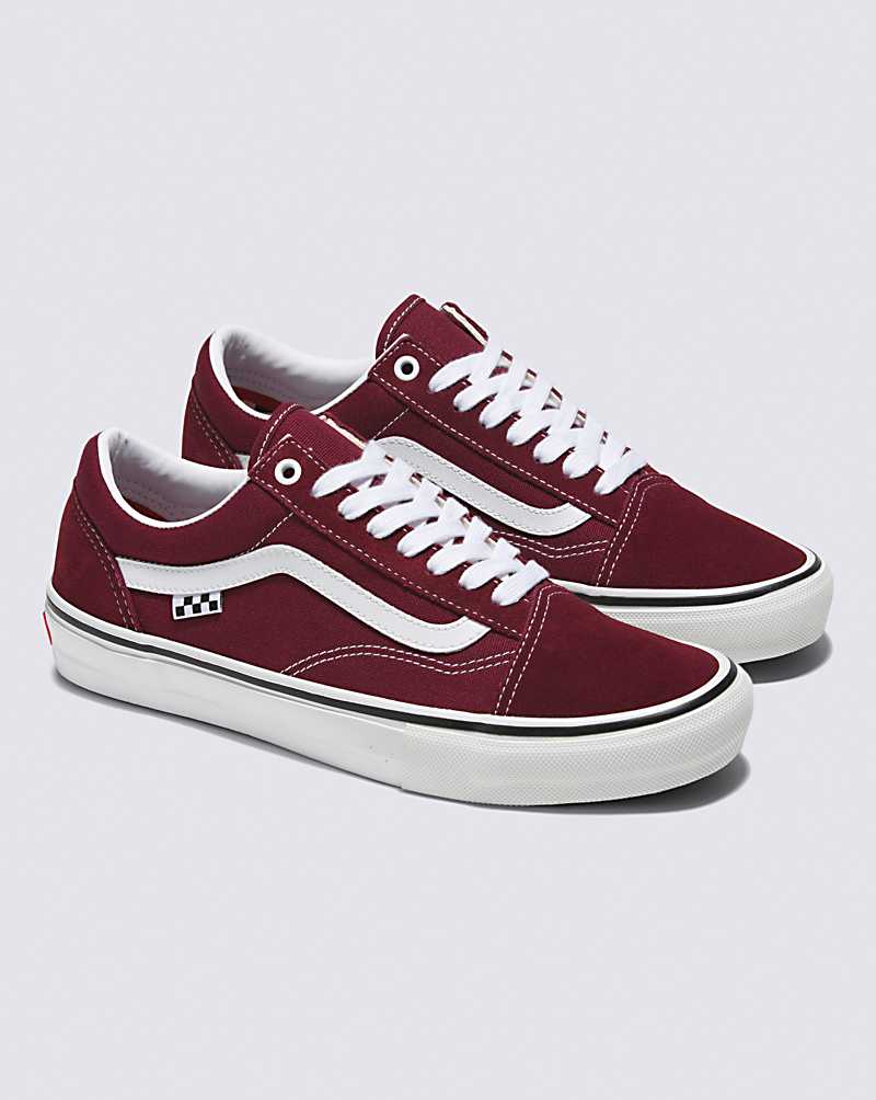 Vans Skate Old Skool Shoe Men Skate Shoes Dark Red / White | WW1-4197