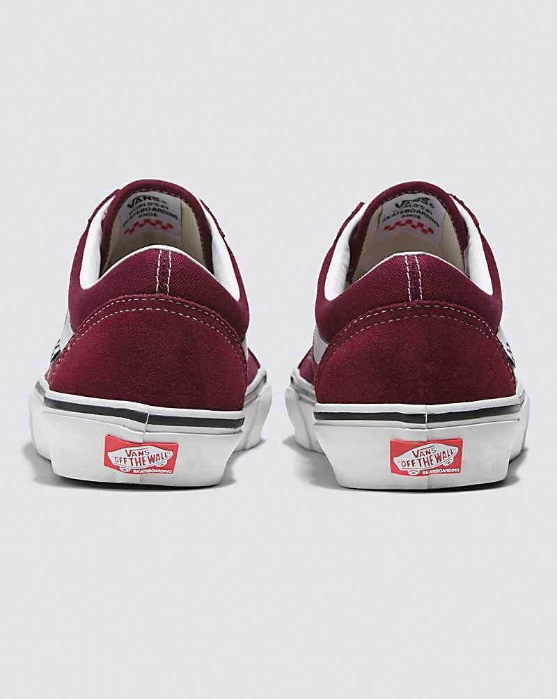 Vans Skate Old Skool Shoe Men Skate Shoes Dark Red / White | WW1-4197