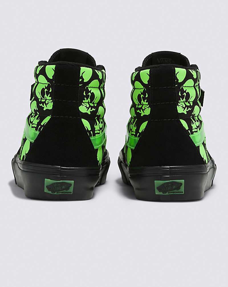 Vans Skate SK8-Hi Glow Skulls Men Skate Shoes Black / Green / Black | JR1-8626