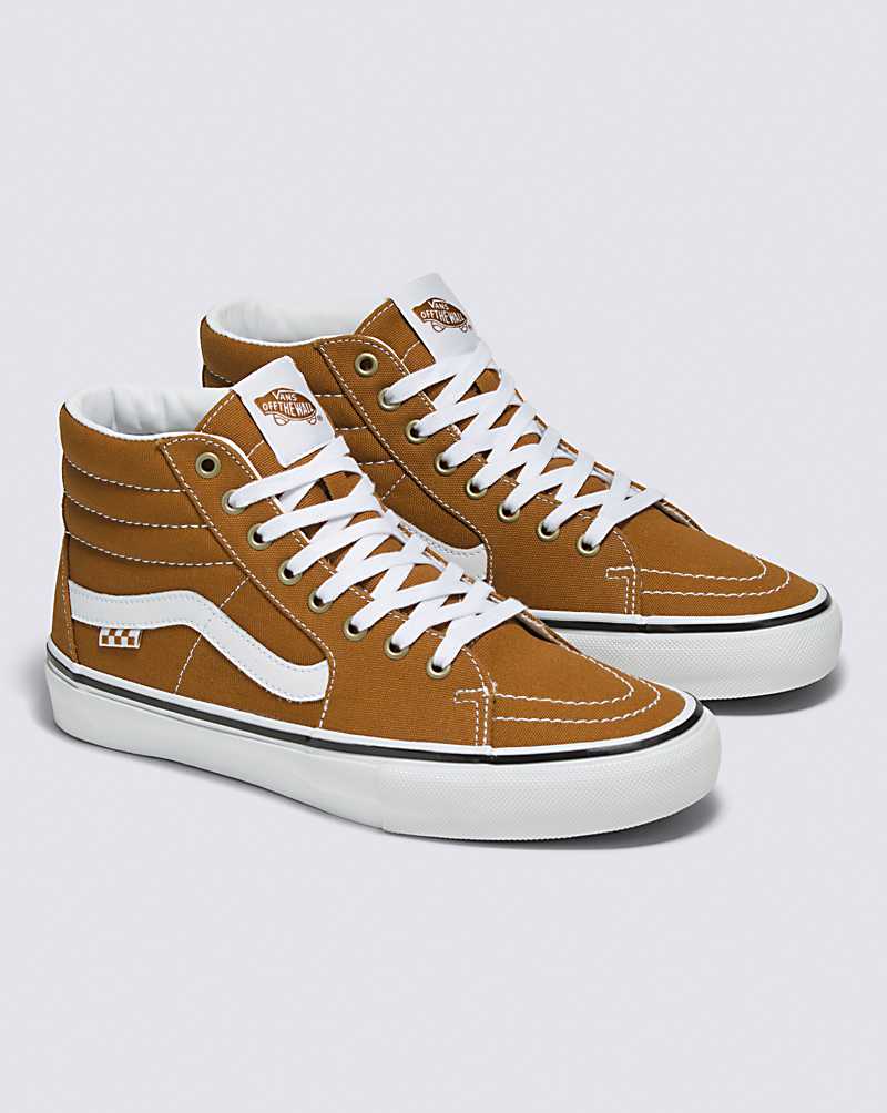 Vans Skate SK8-Hi Men Skate Shoes Gold Brown | MI1-3637