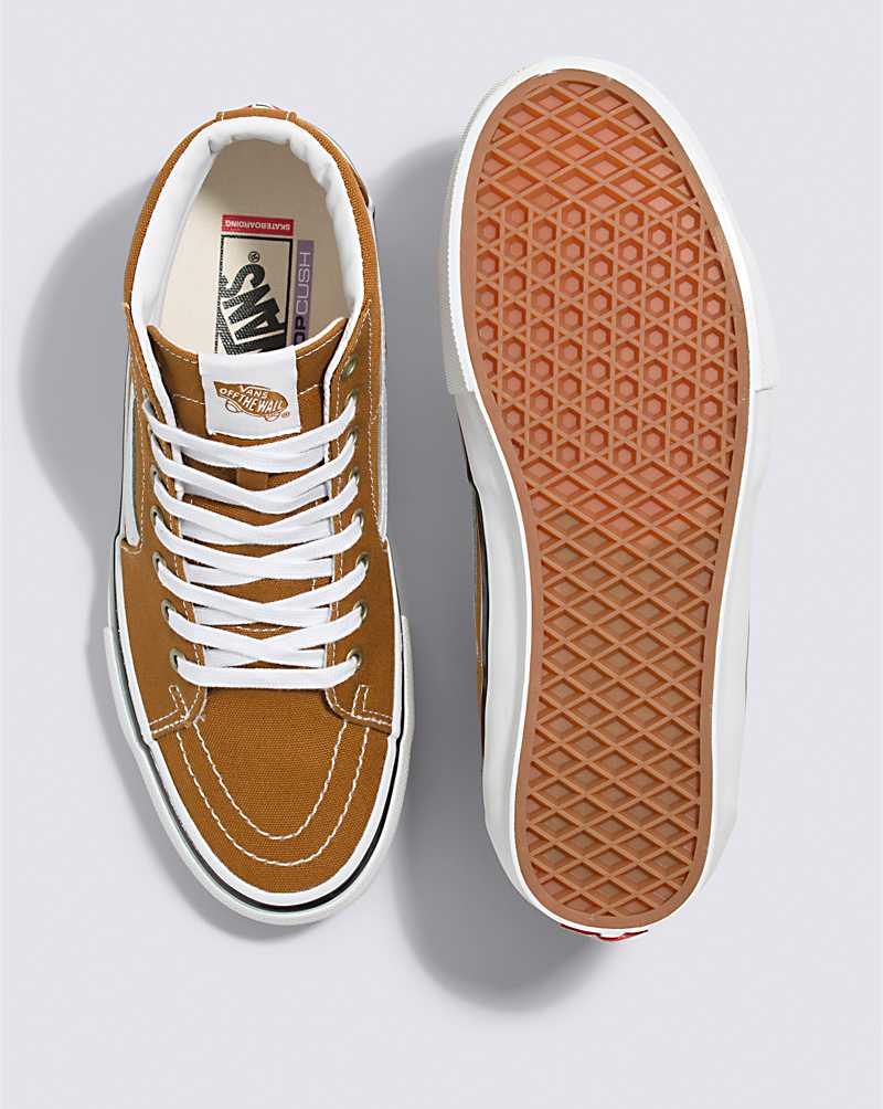 Vans Skate SK8-Hi Men Skate Shoes Gold Brown | MI1-3637