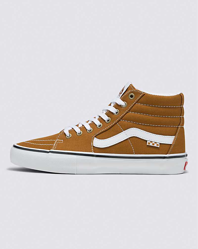 Vans Skate SK8-Hi Men Skate Shoes Gold Brown | MI1-3637