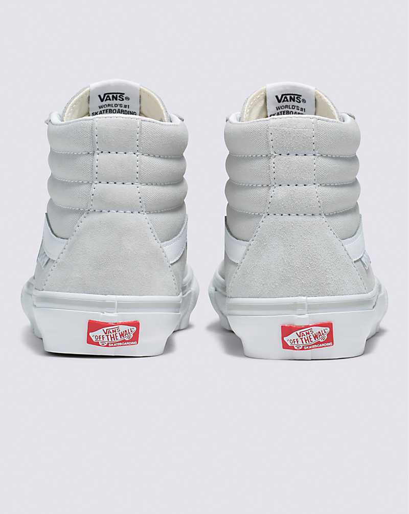 Vans Skate SK8-Hi Men Skate Shoes Light Grey / White | SE1-7317