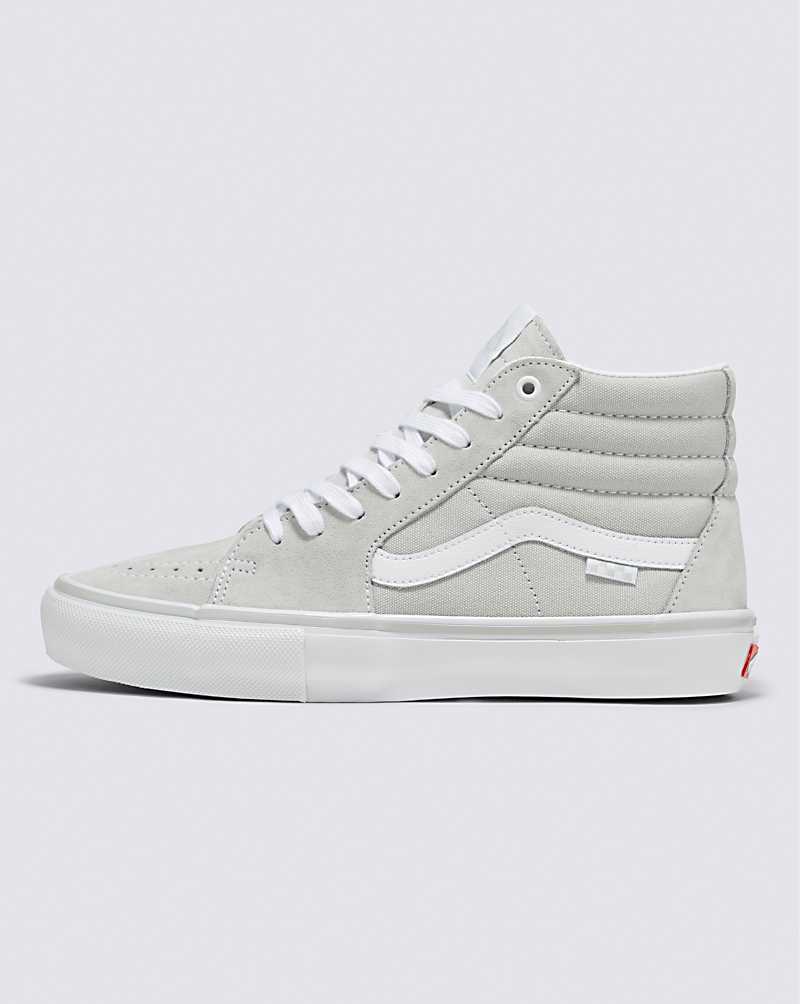 Vans Skate SK8-Hi Men Skate Shoes Light Grey / White | SE1-7317