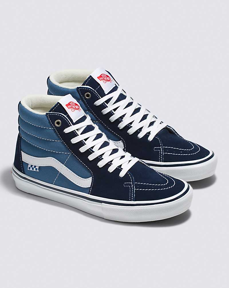 Vans Skate SK8-Hi Navy/White Skate Shoe Men Skate Shoes Navy / White | QI1-6499