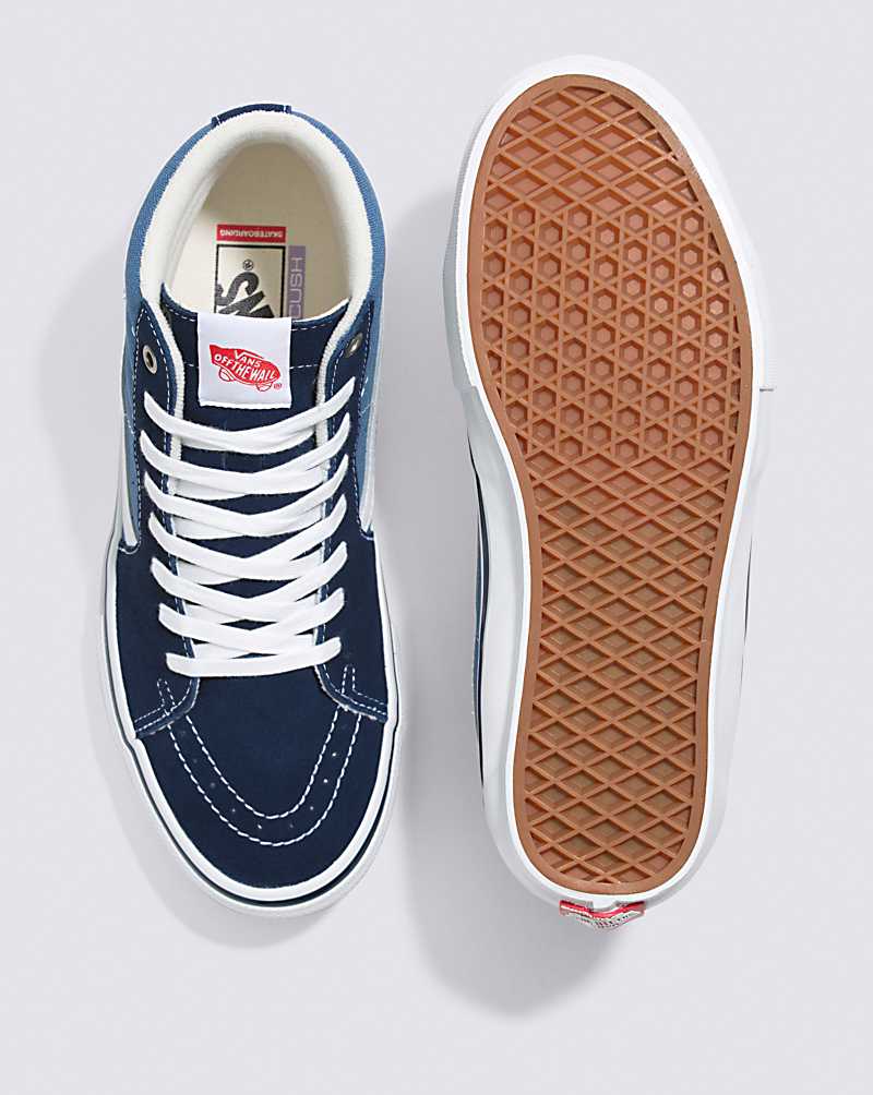 Vans Skate SK8-Hi Navy/White Skate Shoe Men Skate Shoes Navy / White | QI1-6499