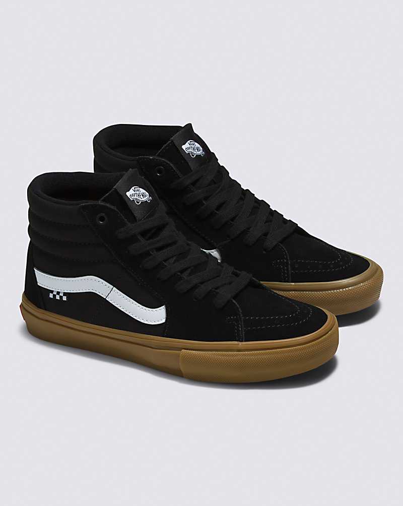 Vans Skate SK8-Hi Skate Shoe Men Skate Shoes Black / Brown | ER1-7432