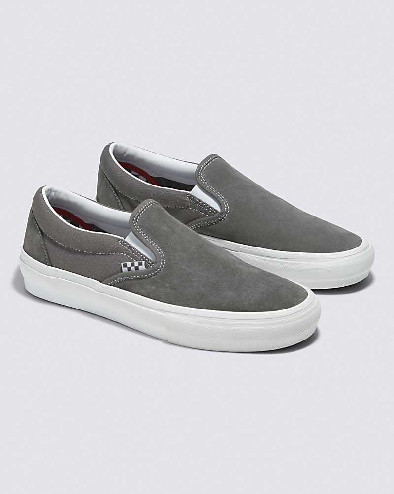 Vans Skate Slip-On Shoe Women Skate Shoes Grey / White | LS1-6876