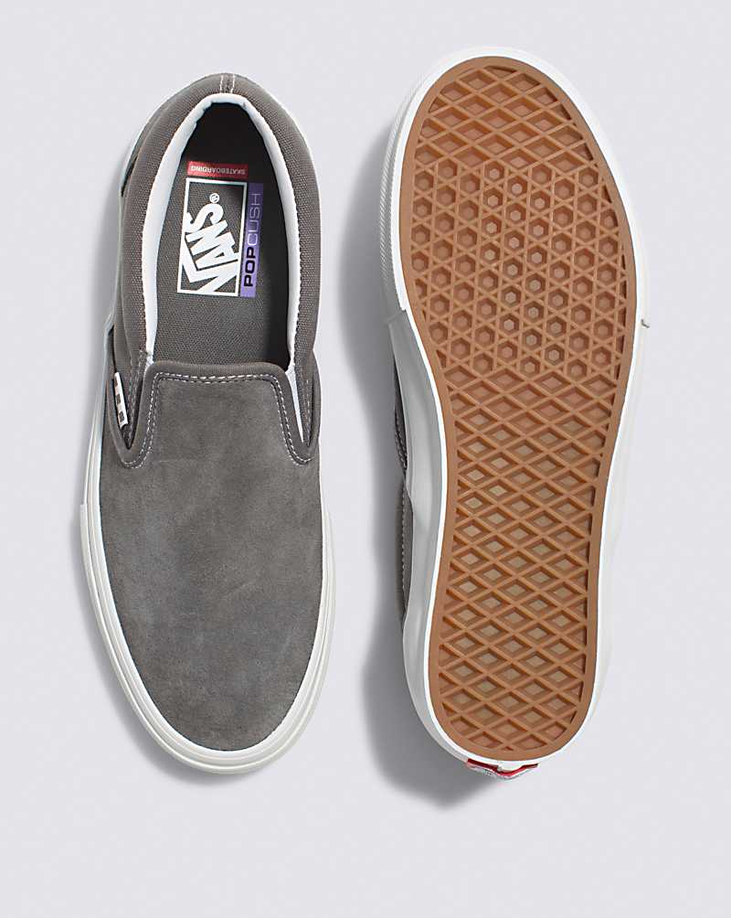 Vans Skate Slip-On Shoe Women Skate Shoes Grey / White | LS1-6876