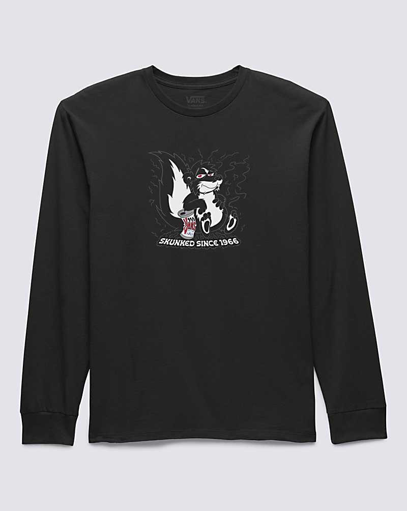 Vans Skunked Long Sleeve Men T Shirts Black | IB1-3101