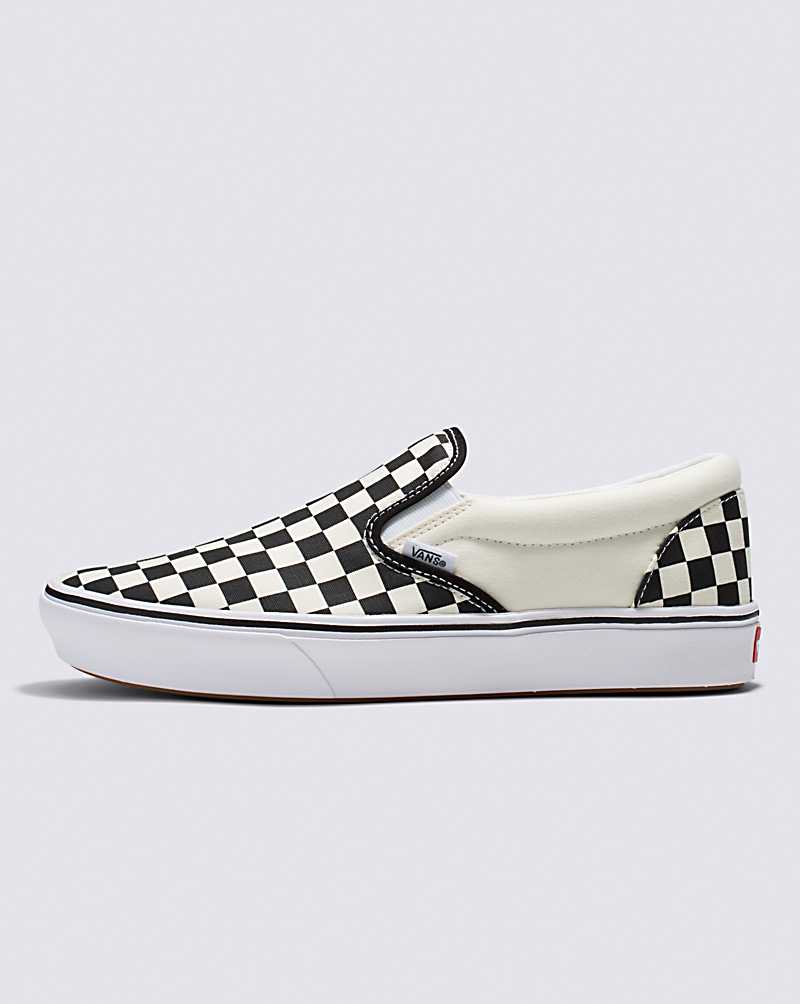 Vans Slip-On ComfyCush Checkerboard Shoe Women Slip On Shoes Black / White | FJ1-3526