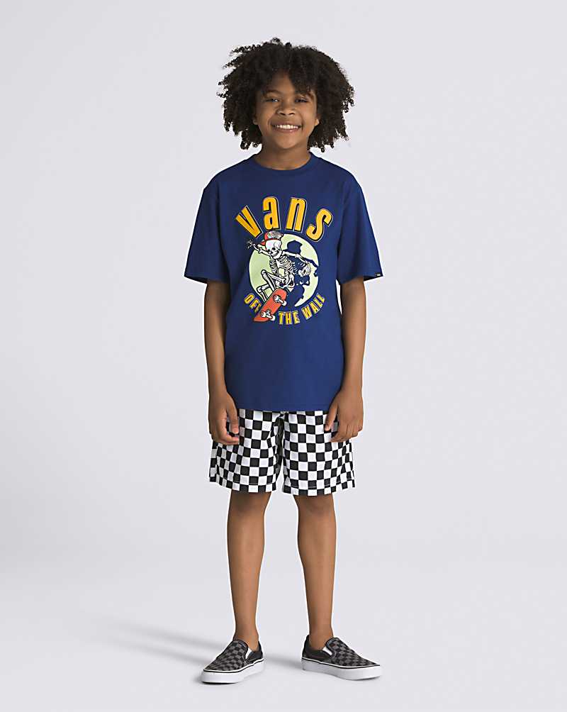 Vans Spotlight Skeleton Kids' T Shirts Blue | MJ1-4063