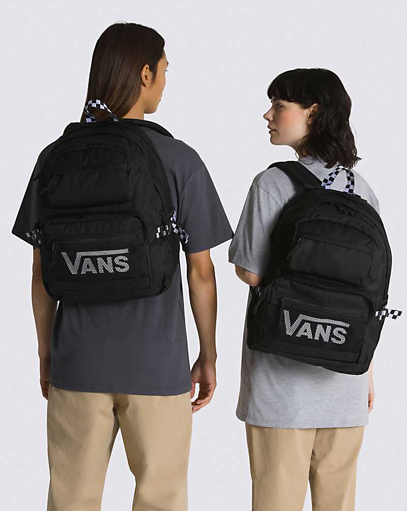 Vans Stasher Men Backpacks Black / White / White | QZ1-3040