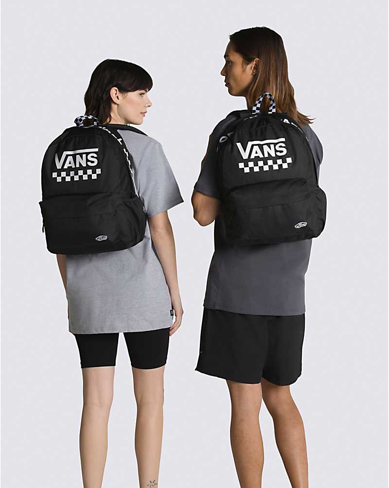 Vans Street Sport Realm Checkerboard Women Backpacks Black / White | IV1-1451