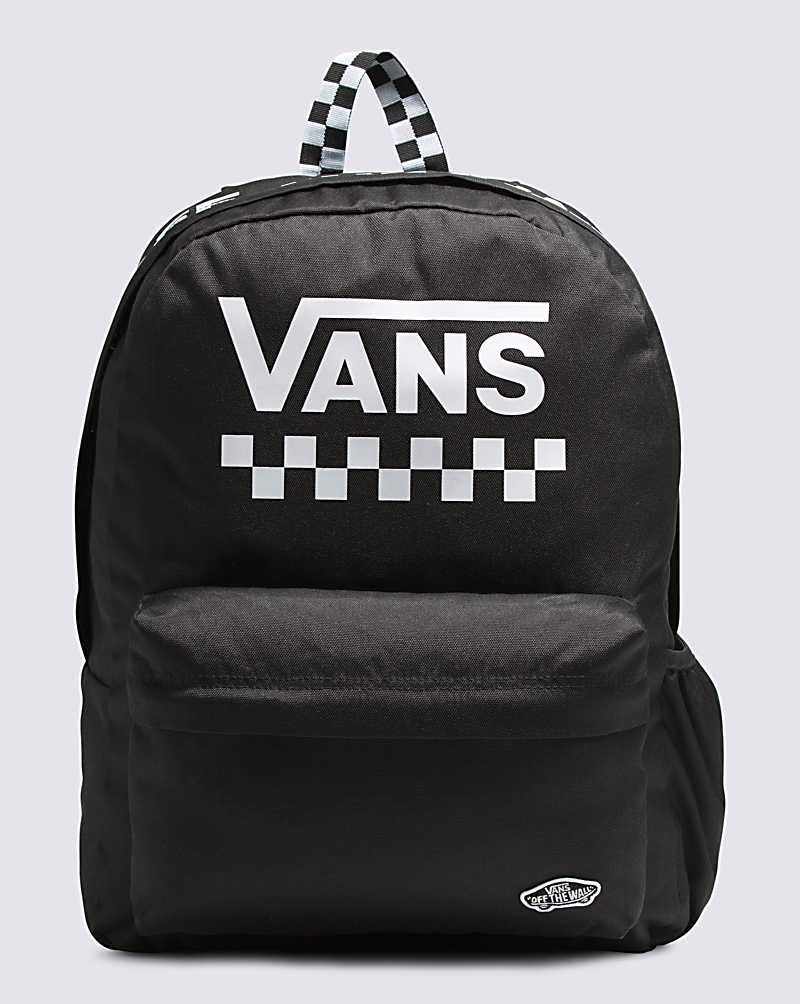 Vans Street Sport Realm Checkerboard Women Backpacks Black / White | IV1-1451