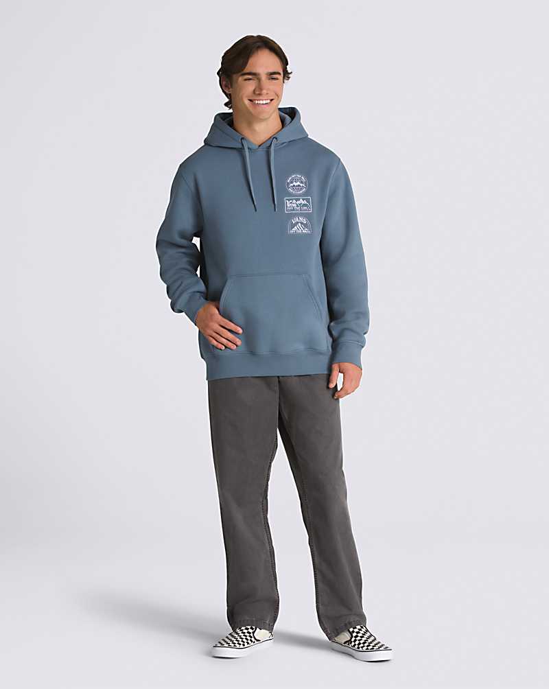 Vans Sun Peak Pullover Men Hoodie Blue | QJ1-7826