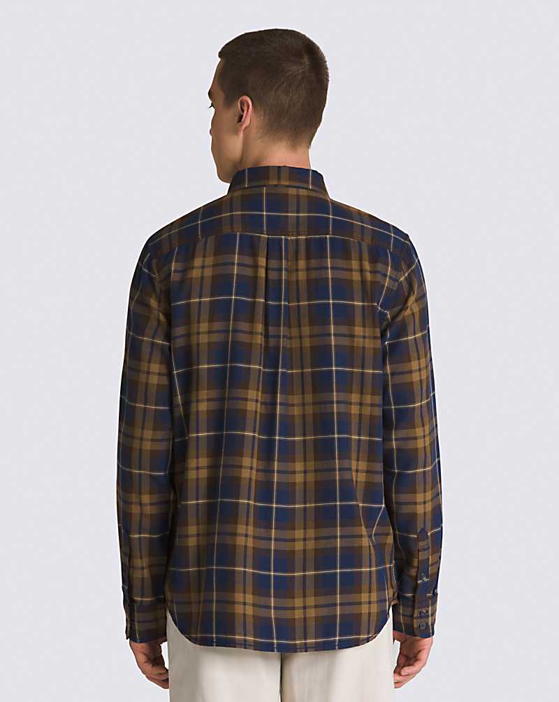 Vans Sycamore Long Sleeve Flannel Men Shirts Blue / Olive | XM1-2985