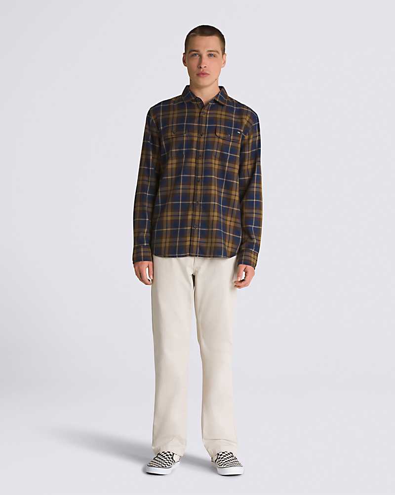 Vans Sycamore Long Sleeve Flannel Men Shirts Blue / Olive | XM1-2985