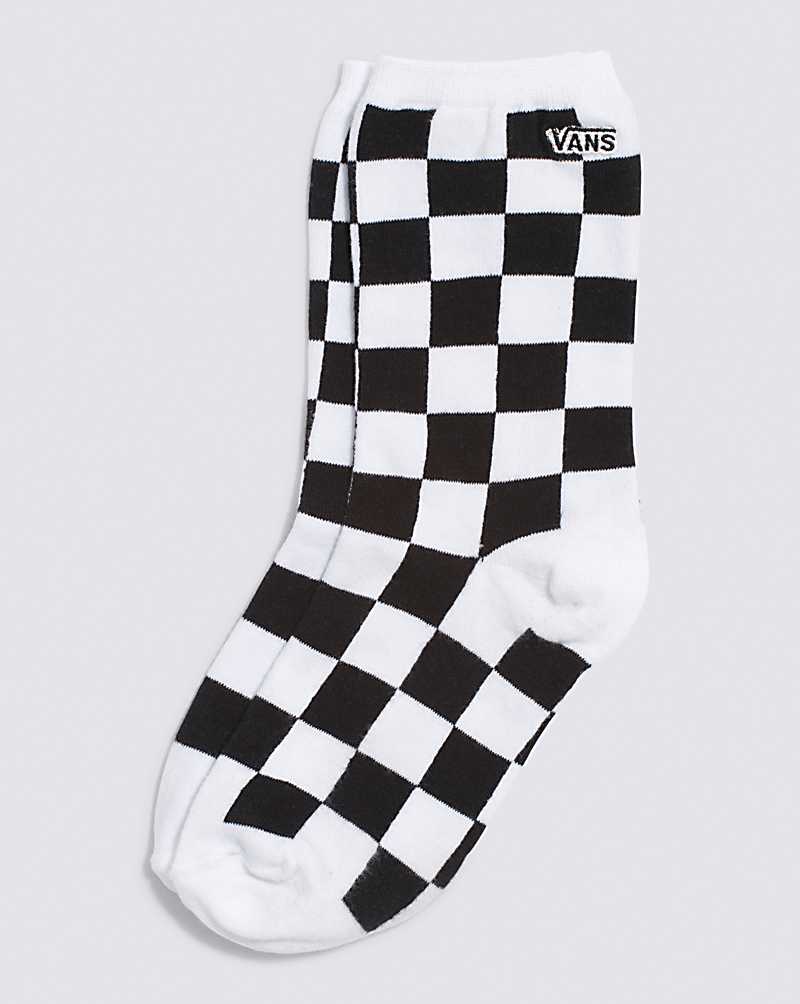 Vans Ticker Crew 6.5-10 1 Pack Rox Checkerboard Women Socks Black | HF1-3230