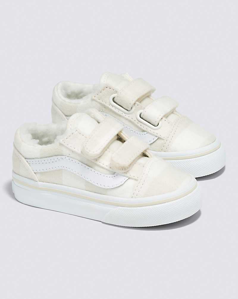 Vans Toddler Old Skool V Sherpa Shoe Kids' Sneakers White / White | RC1-9529