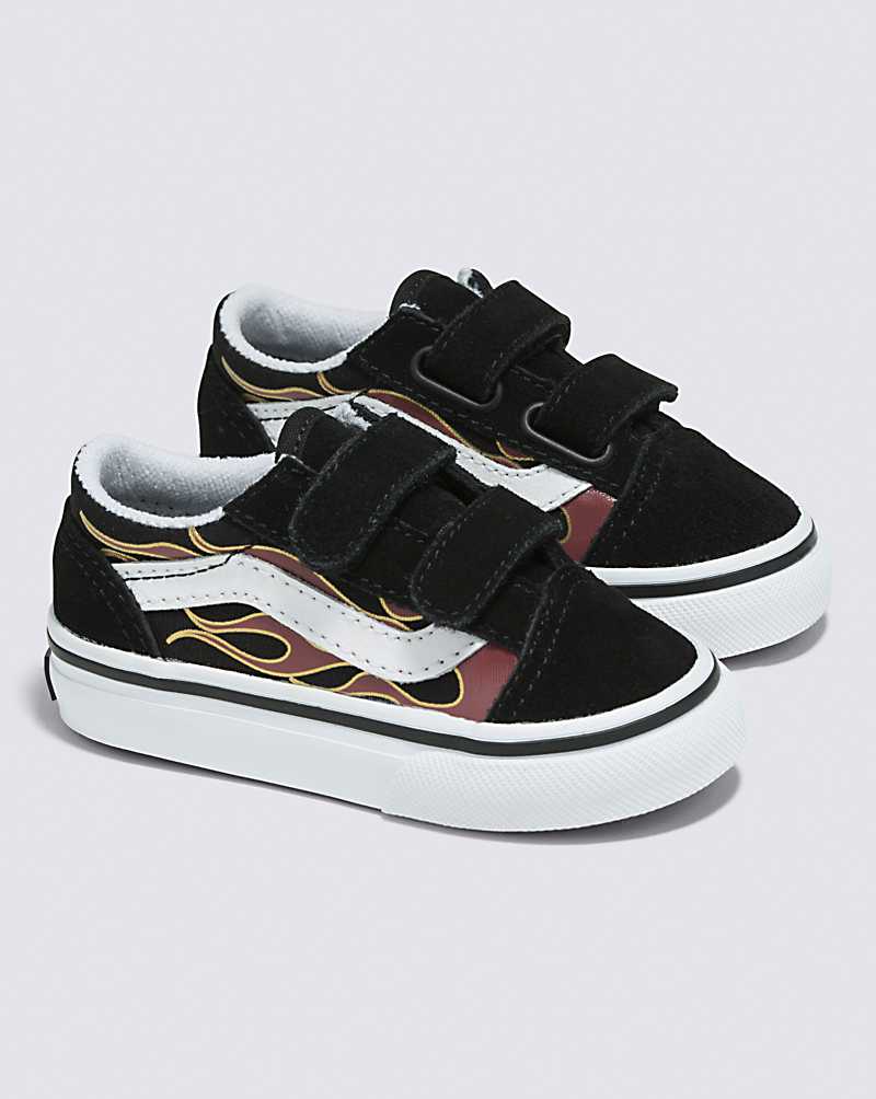 Vans Toddler Old Skool V Shoe Kids' Sneakers Black / Multicolor | OJ1-2035