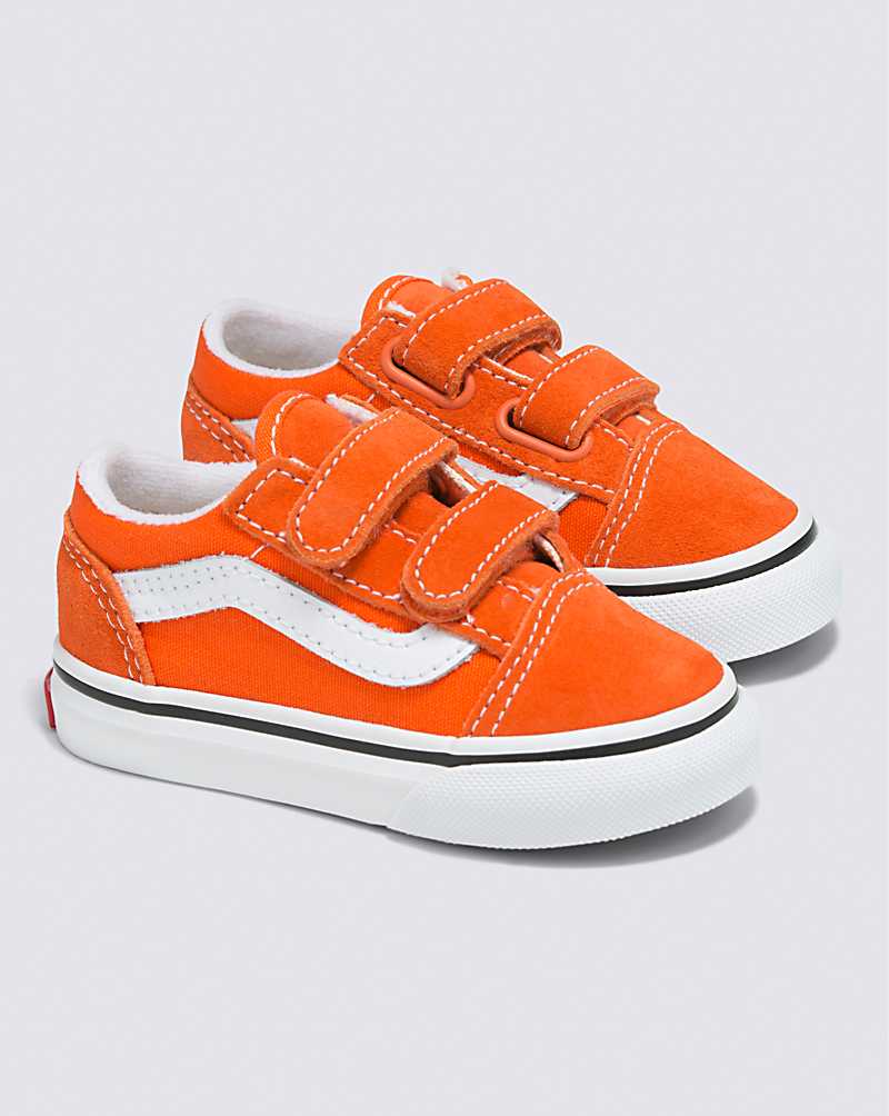 Vans Toddler Old Skool V Shoe Kids' Sneakers Red Orange | GN1-6583