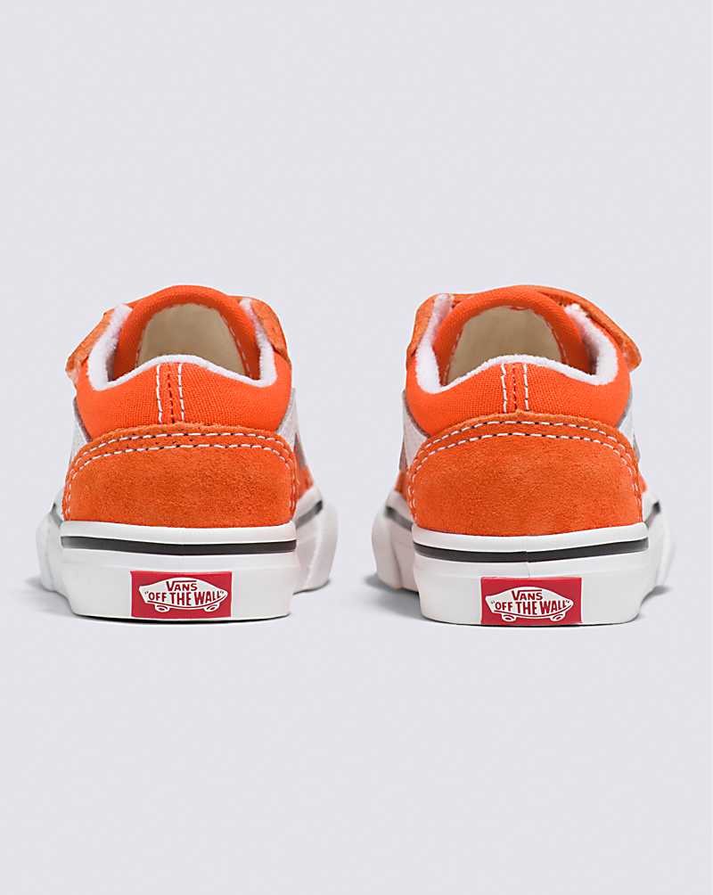 Vans Toddler Old Skool V Shoe Kids' Sneakers Red Orange | GN1-6583