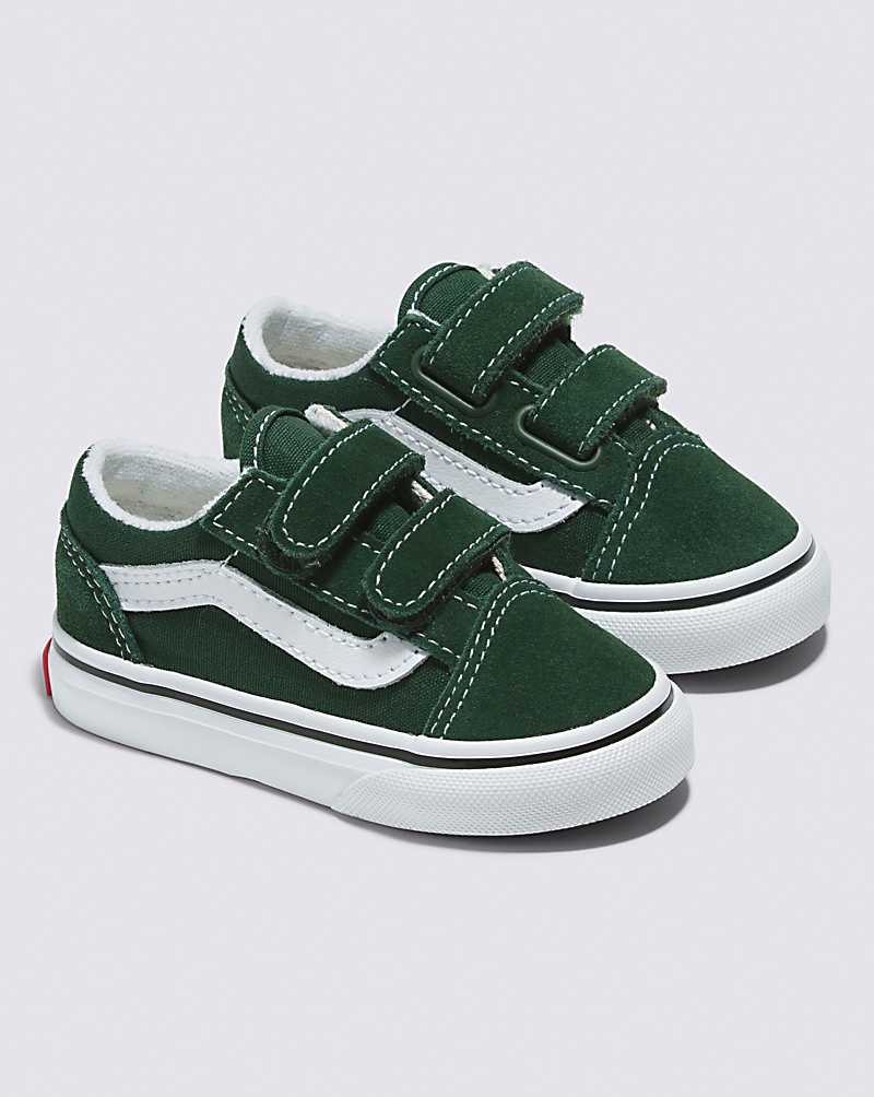 Vans Toddler Old Skool V Shoe Kids' Sneakers Green | XI1-8176